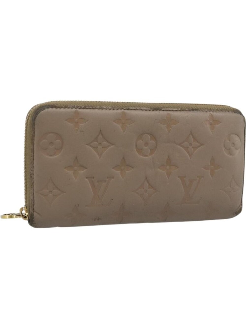 LOUIS VUITTON Monogram Emboss Zippy Wallet Long Wallet Beige M81511